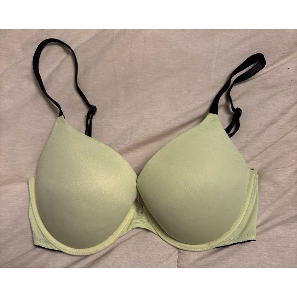 Victoria's Secret Pink Light Lime Green Wear Everywhere Bra, 32DD